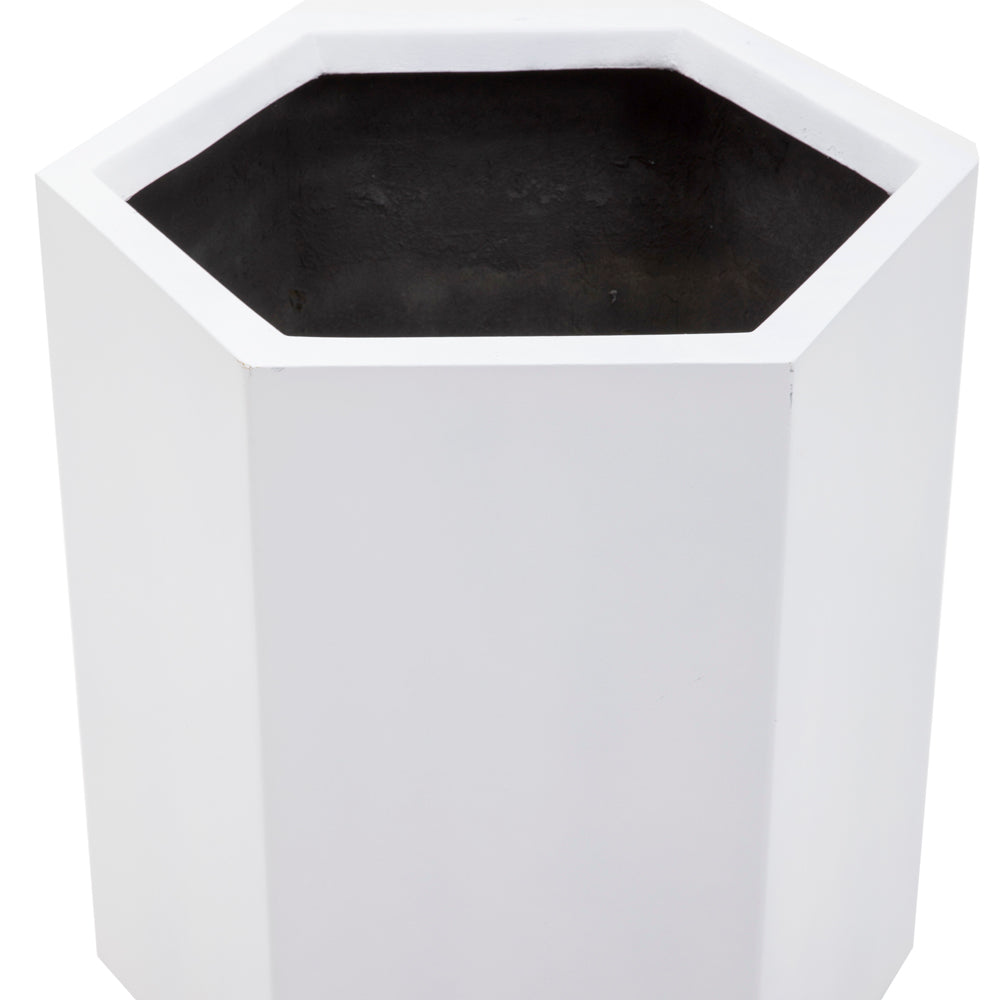 Large White Hexagon Planter