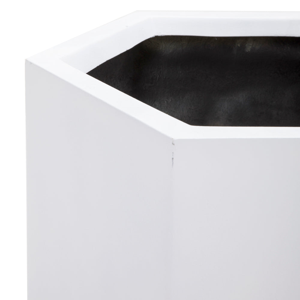 Large White Hexagon Planter