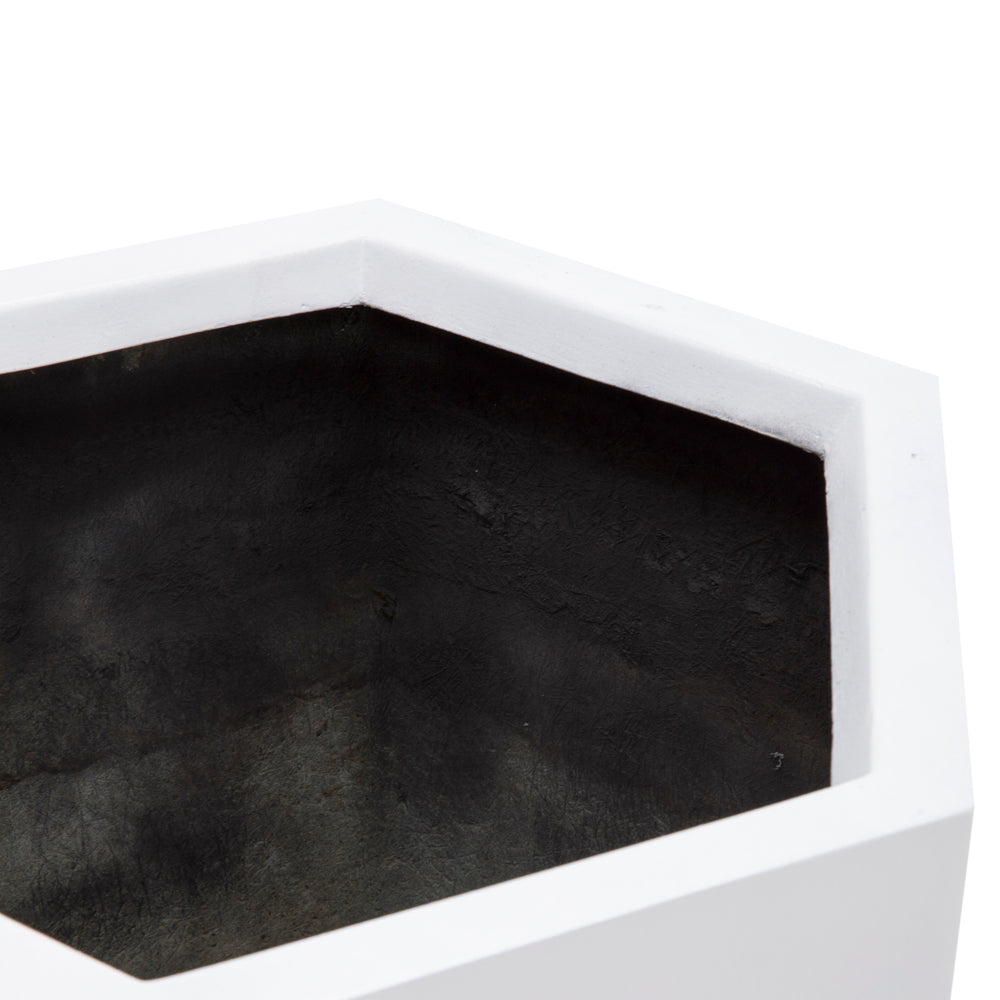 Large White Hexagon Planter