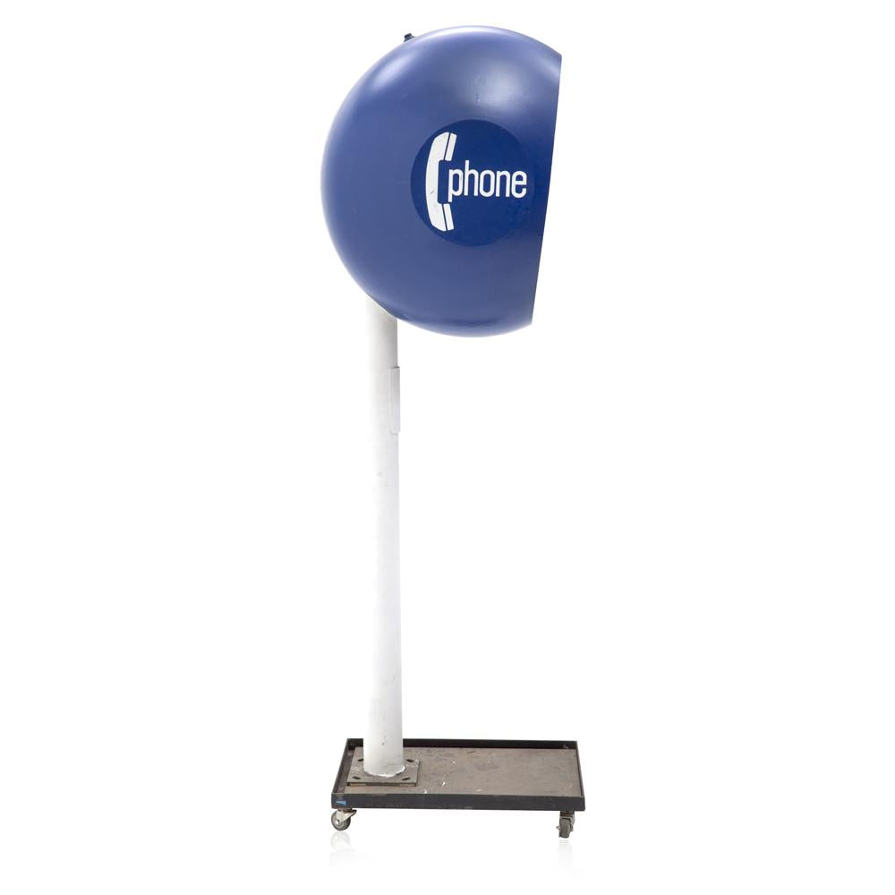 Mod Blue Egg Telephone Booth on Stand