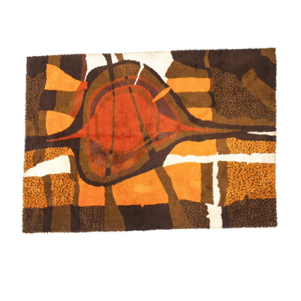 Autumnal Colors Large Vintage Shag Rug
