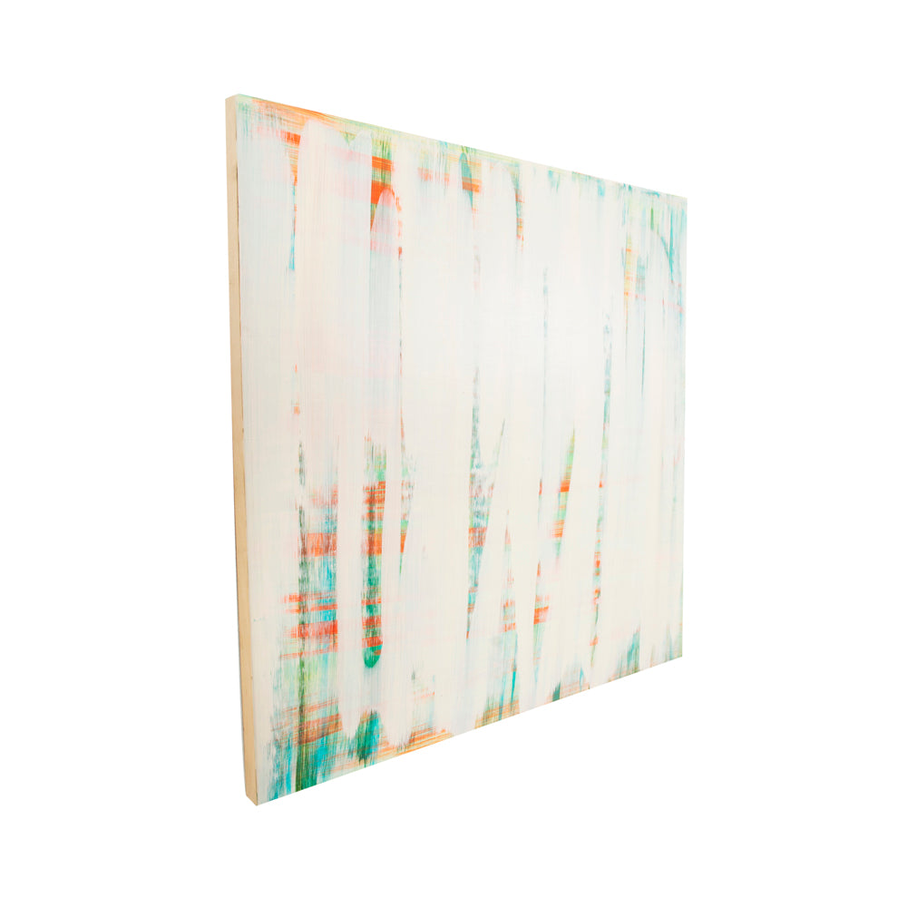 1053 (A+D) Ivory Stripes Blue Abstract (30" x 30")
