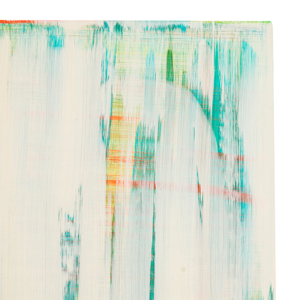 1053 (A+D) Ivory Stripes Blue Abstract (30" x 30")