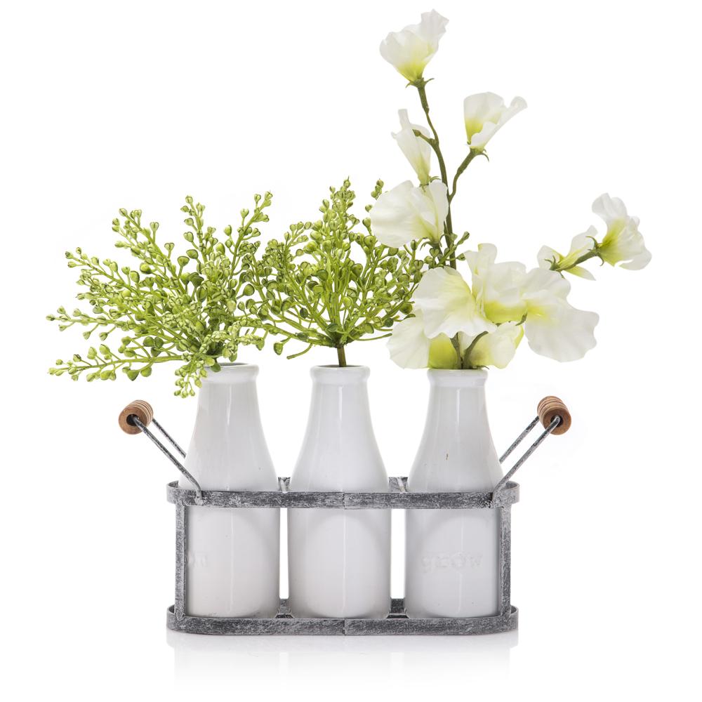 White Milk Bottles Planter Set (A+D)