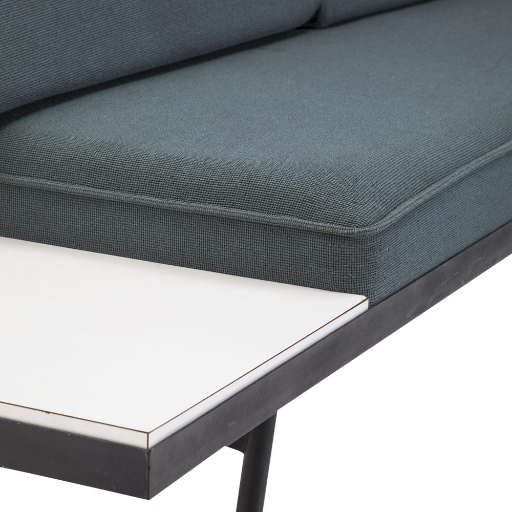 Daybed with Attached Side Table - Blue