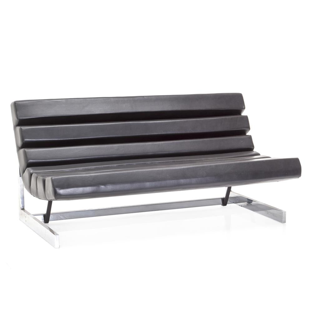 Rolled Black Sofa