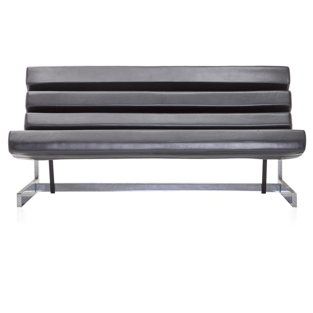 Rolled Black Sofa