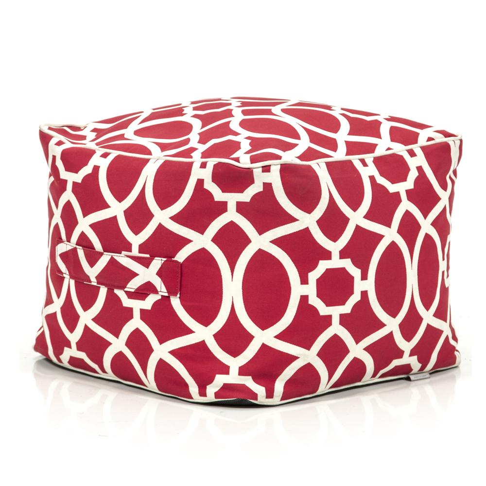 Red Swirl Pouf