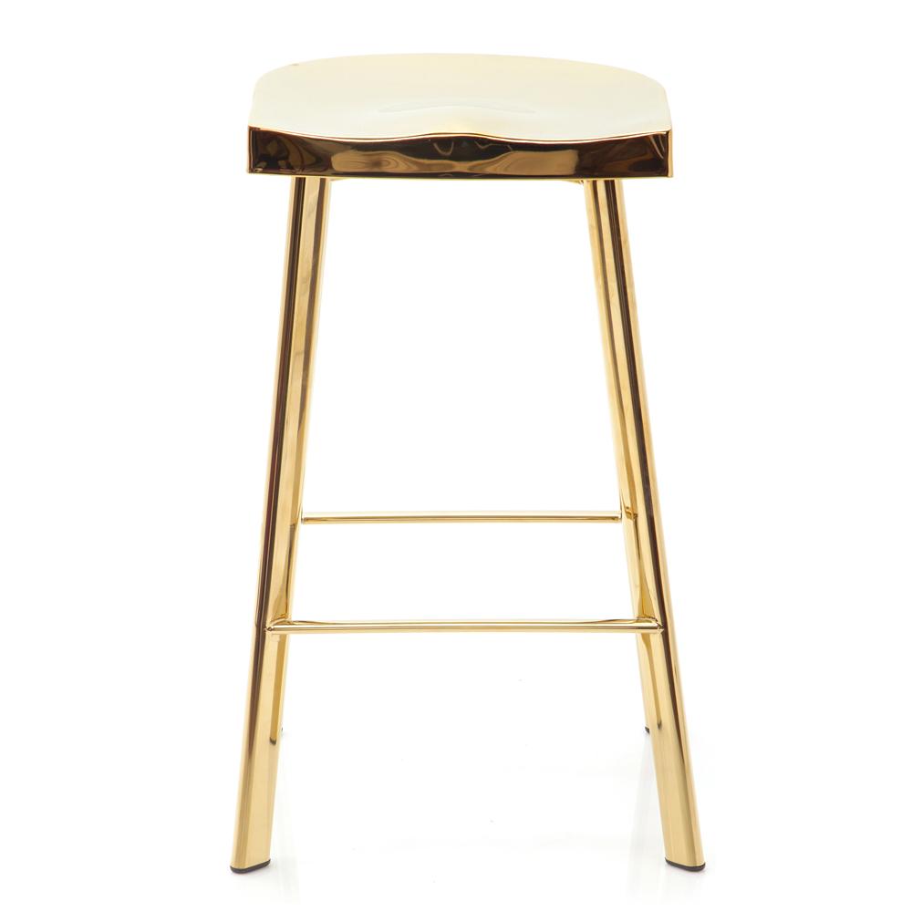 Short Solid Gold Metal Stool