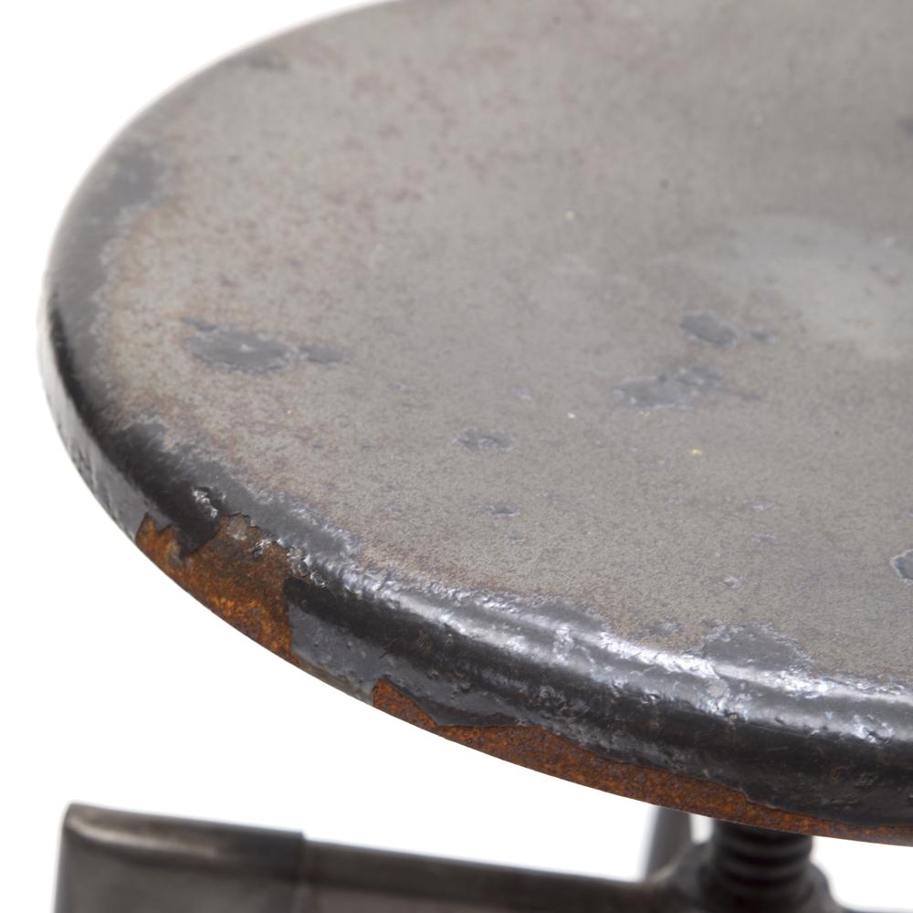 Rusted Black Metal Industrial Stool