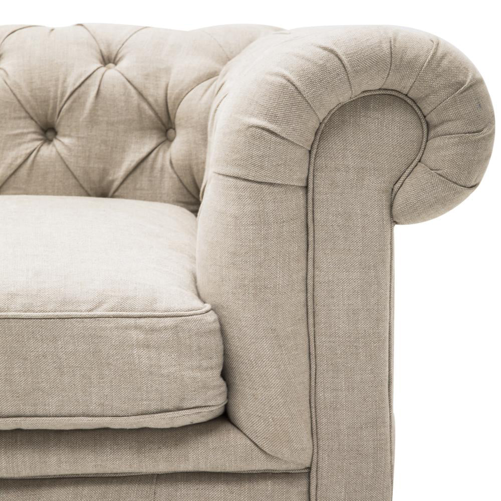 Huge Beige Tufted Chesterfield Sofa