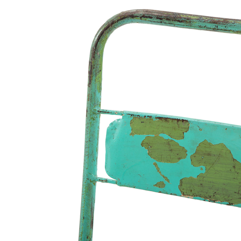 Turquoise Distressed Metal Side Chair