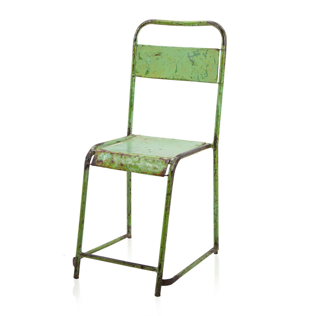 Rusted Green Industrial Metal Chair