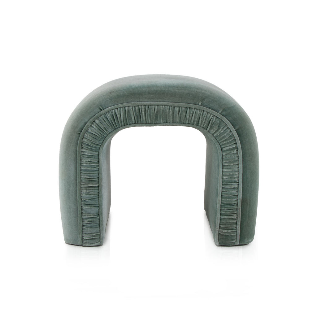 Teal Curved 80's Ottoman