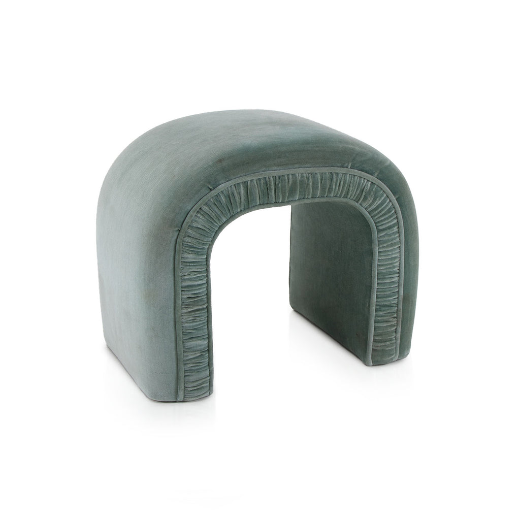 Teal Curved 80's Ottoman