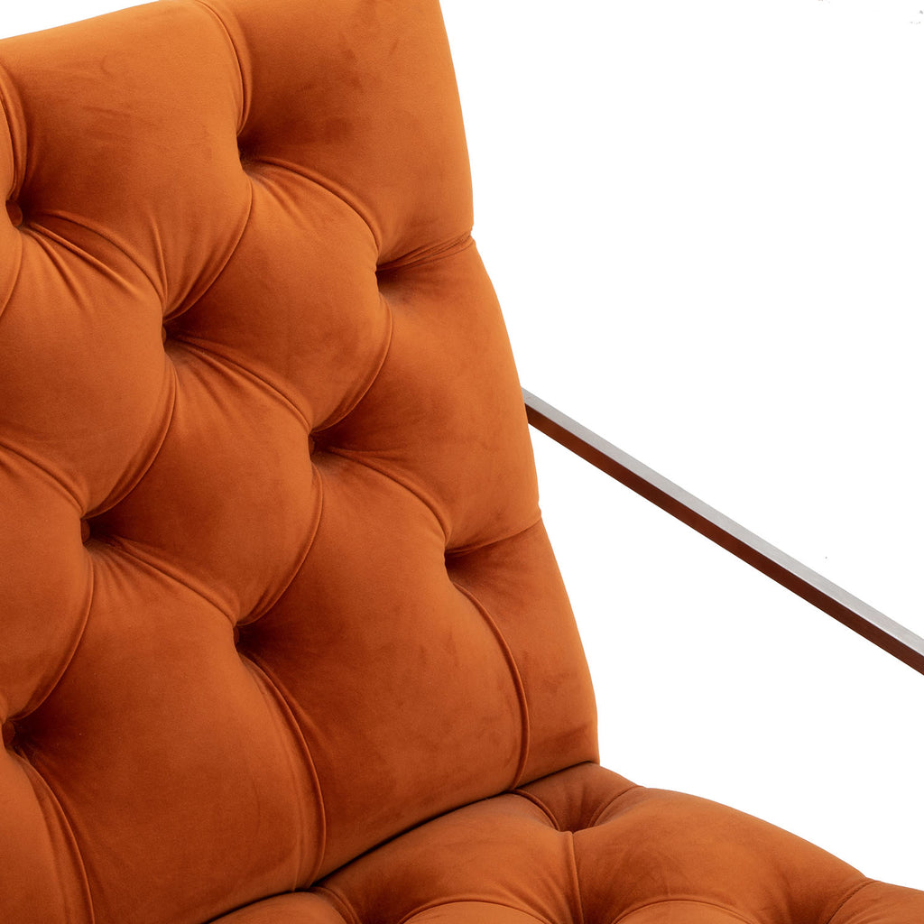 Orange Tufted Lawson Fenning Lounge Chair
