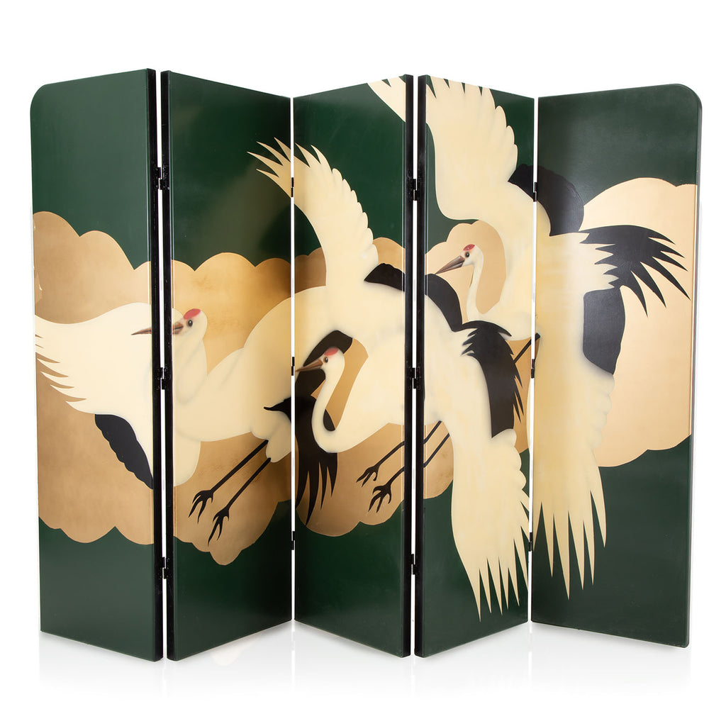 Folding Crane Artwork Room Divider