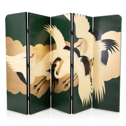 Folding Crane Artwork Room Divider