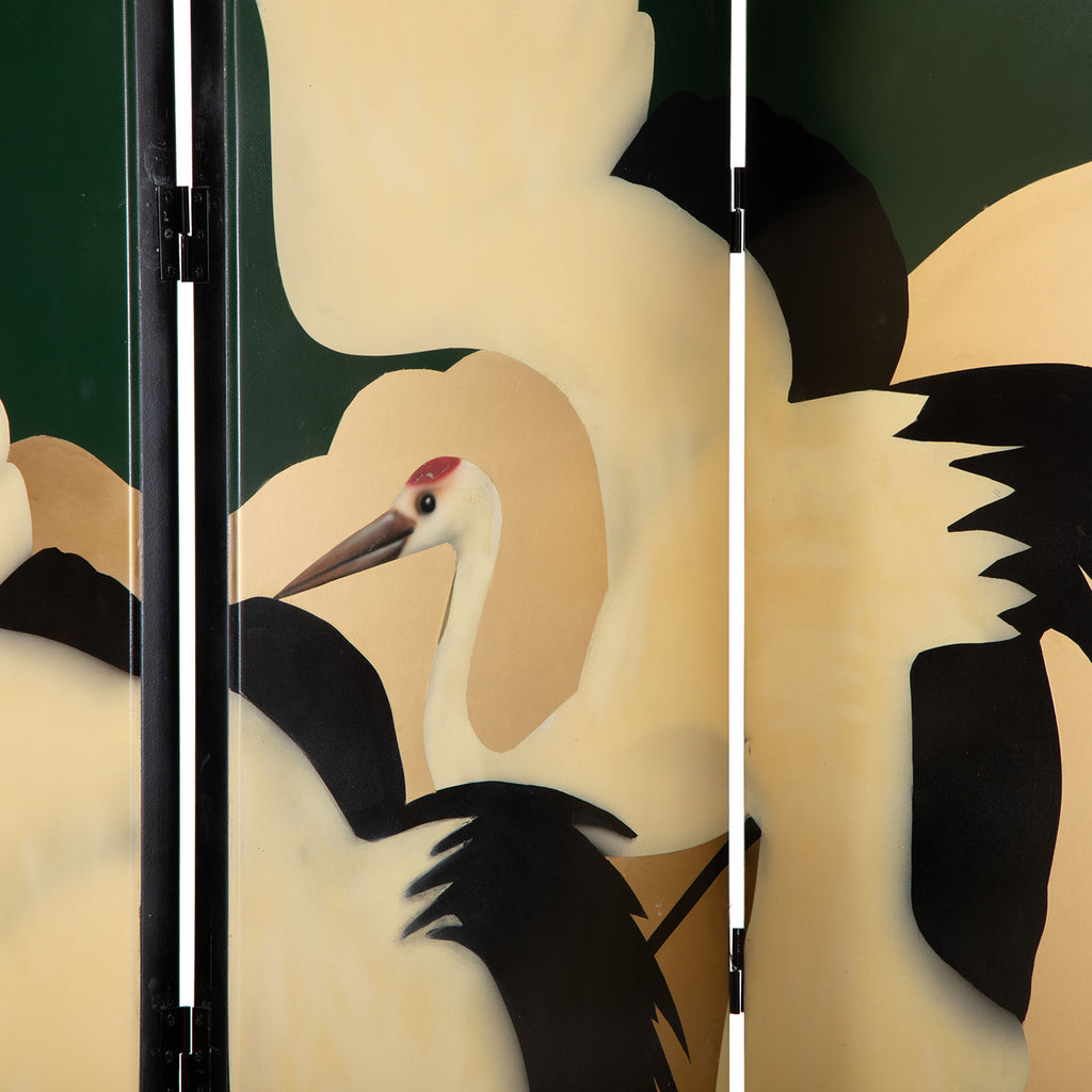 Folding Crane Artwork Room Divider
