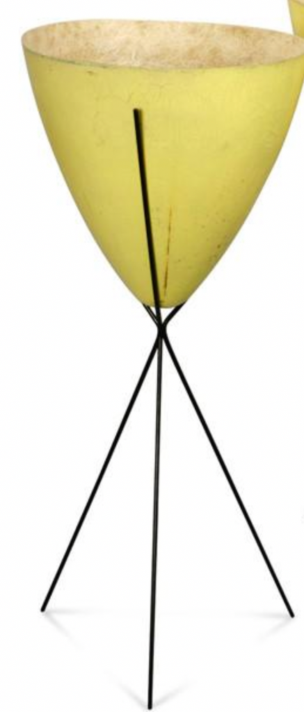 Yellow Fiberglass Pot Tripod Planter