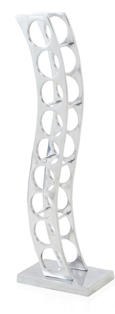 Chrome Wave Standing Bottle Rack