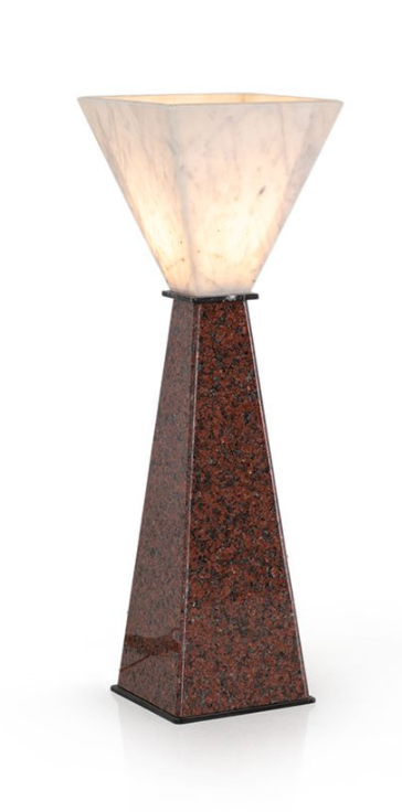 Polished Granite Pillar Floor Lamp
