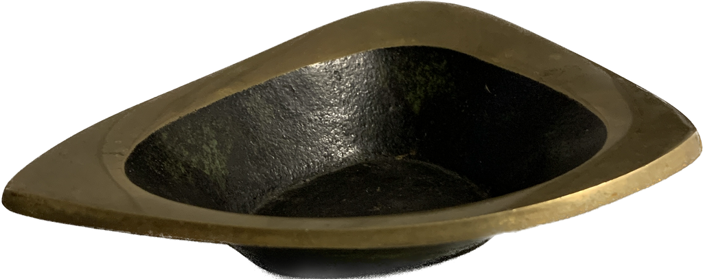 Gold Brass Triangle Ashtray Dish