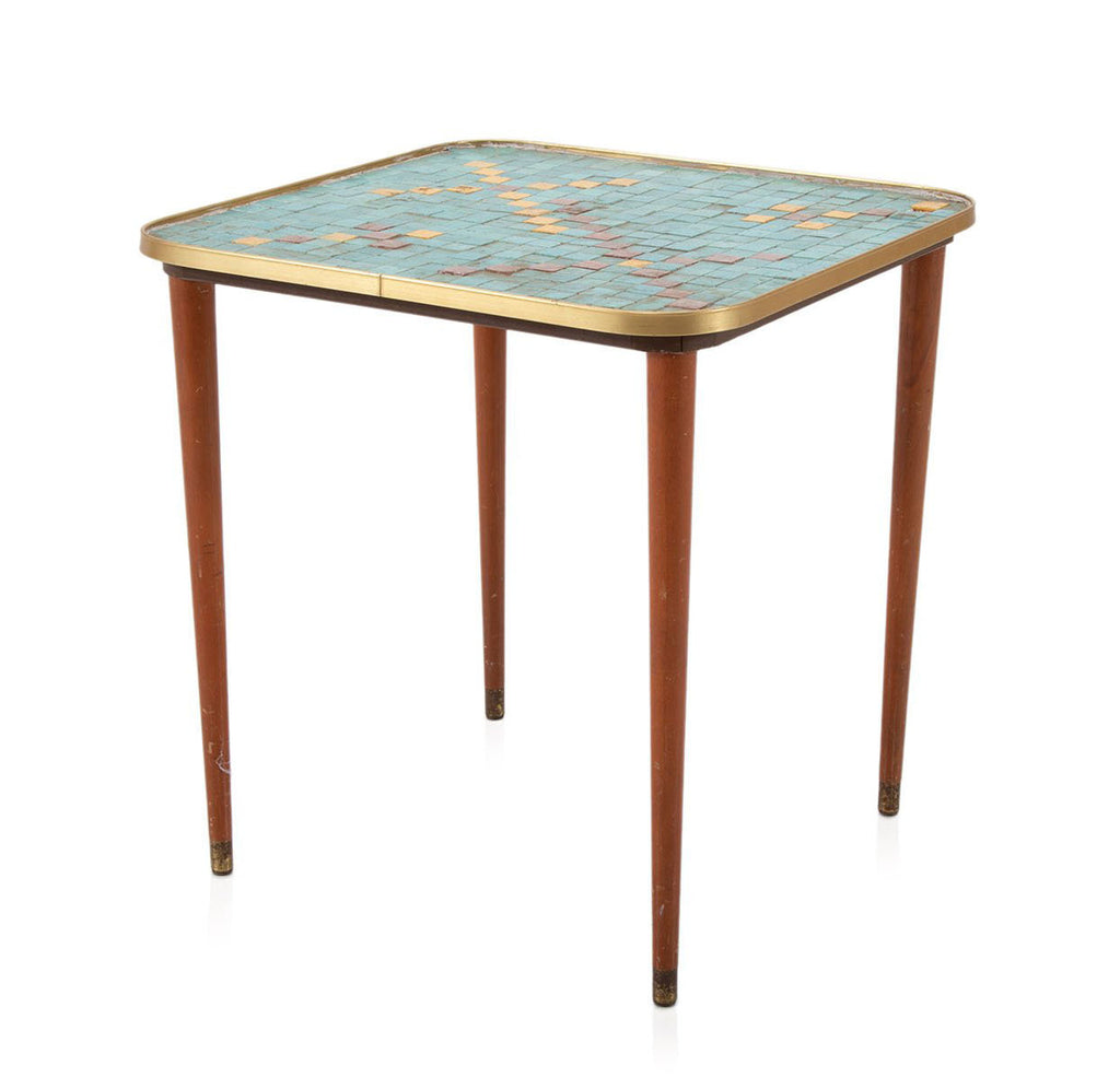 Teal Mosaic Side Table