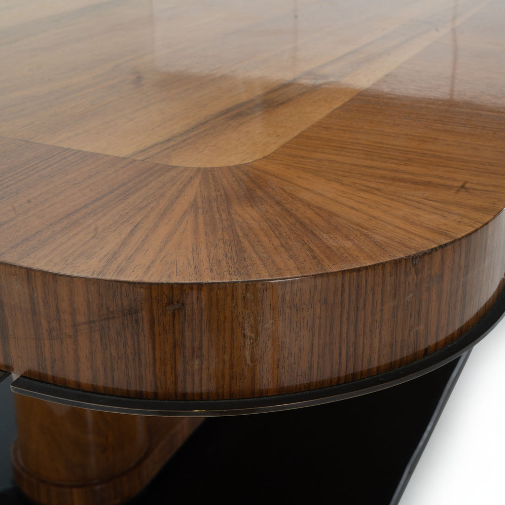 Mahogany Radial Conference Table with Pedestal Base