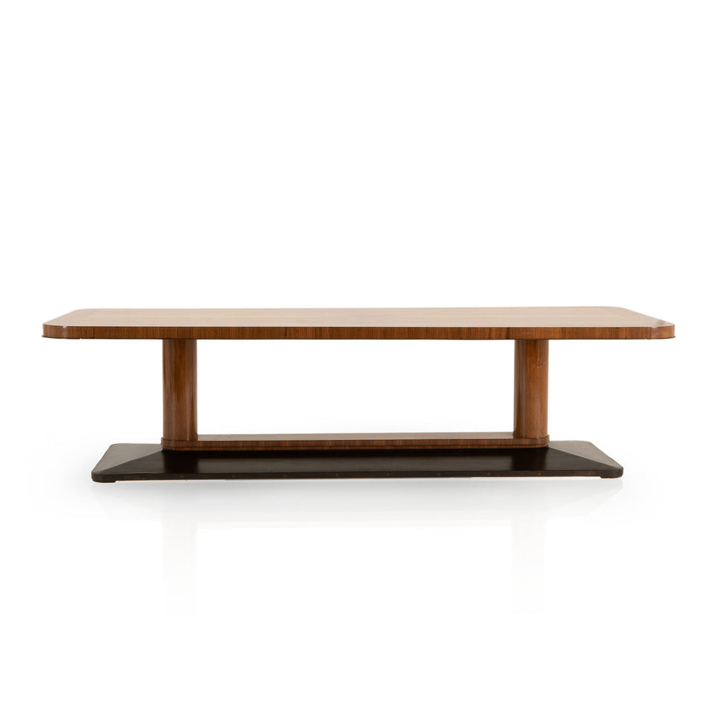 Mahogany Radial Conference Table with Pedestal Base