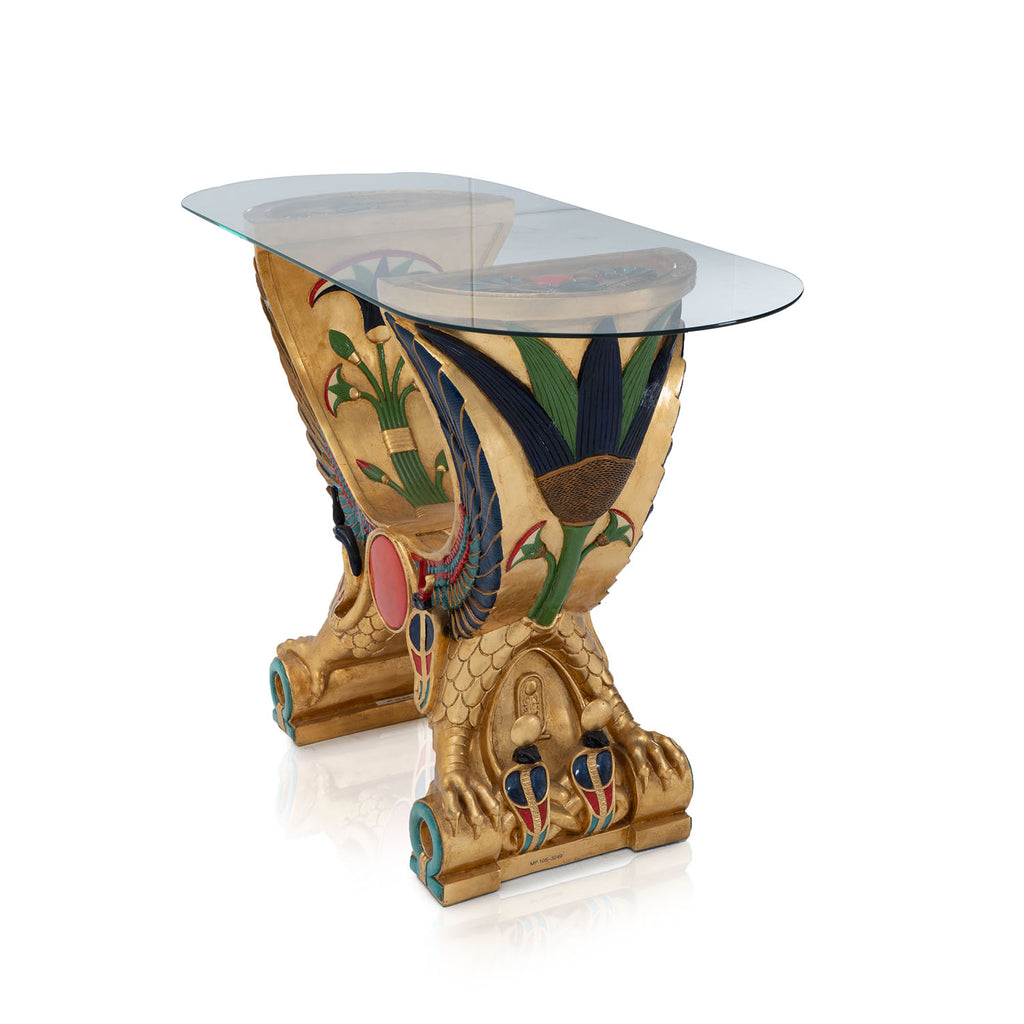 Gold Egyptian Wings Console Table