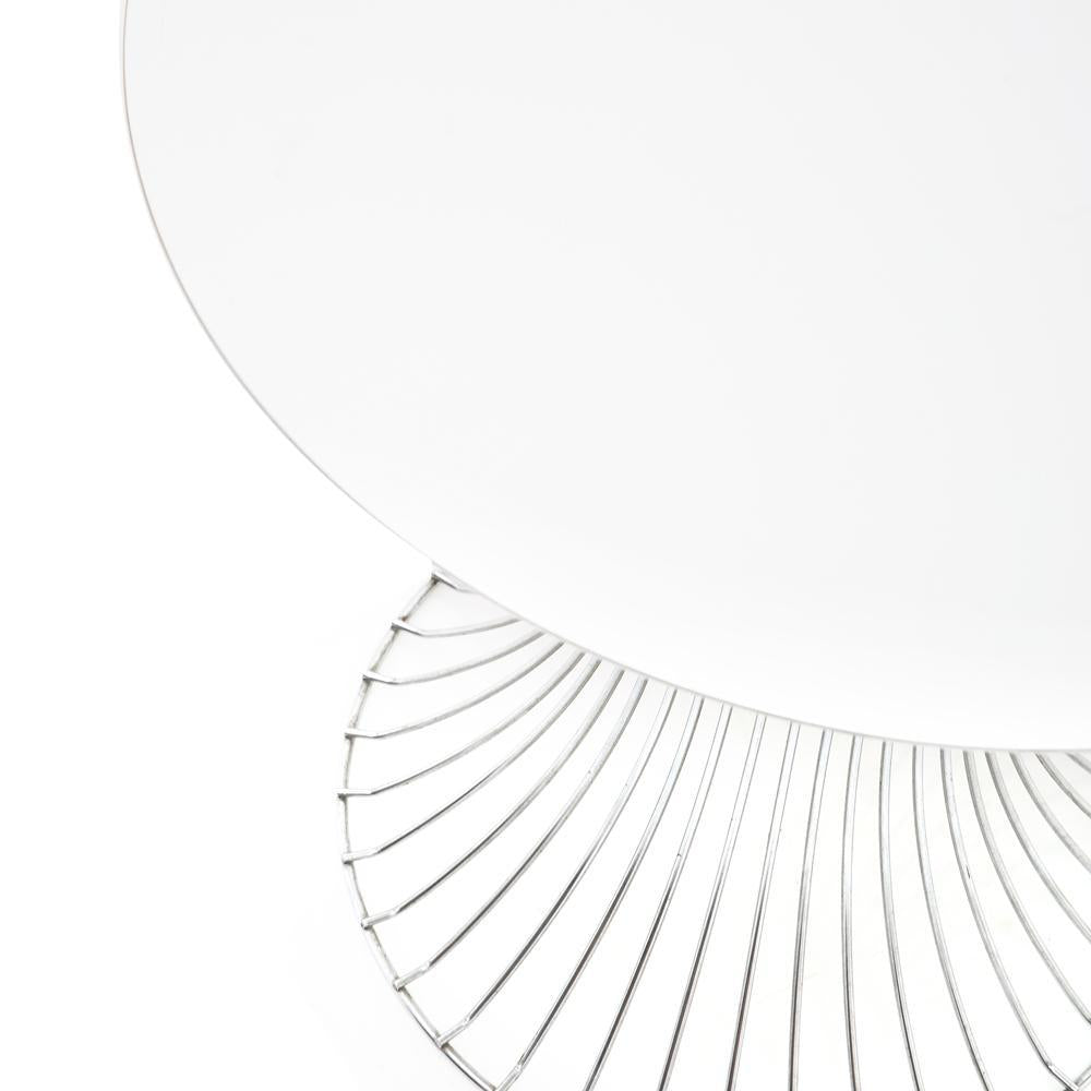 White & Silver Side Table
