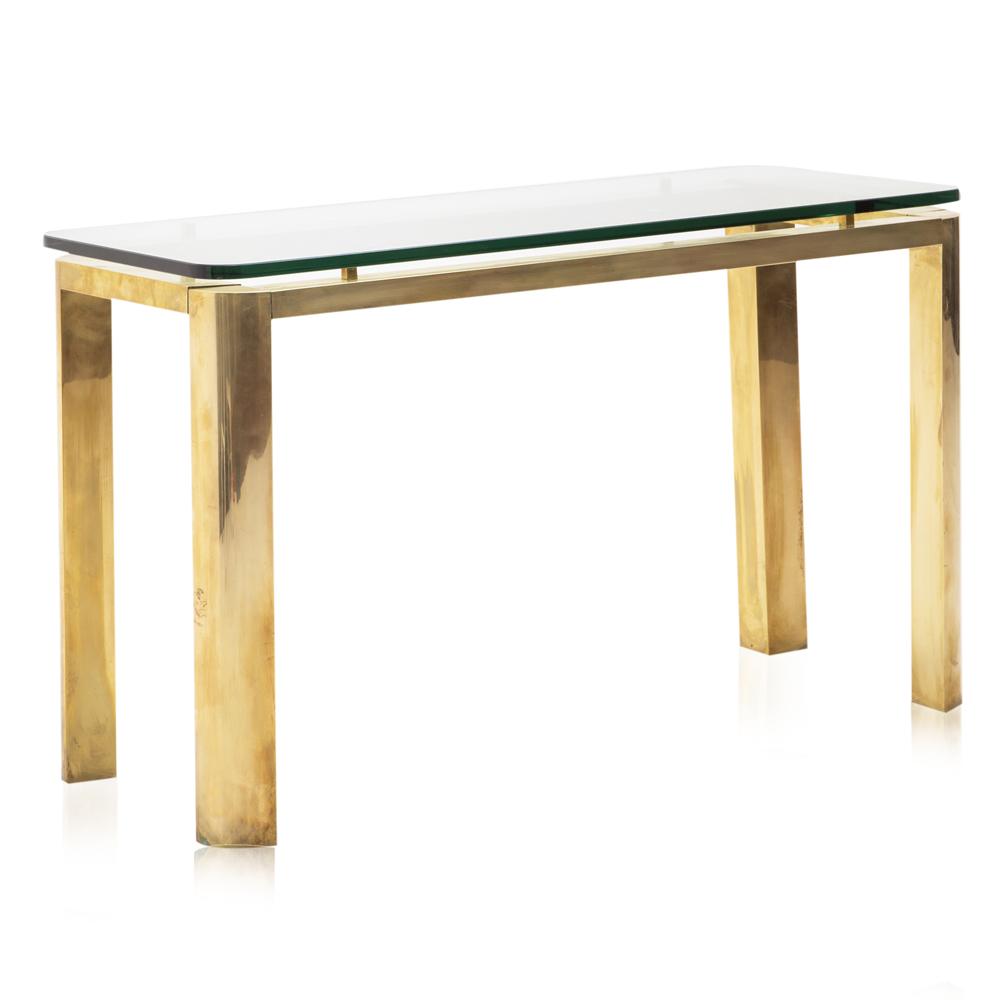 Gold & Glass Floating Top Console Table