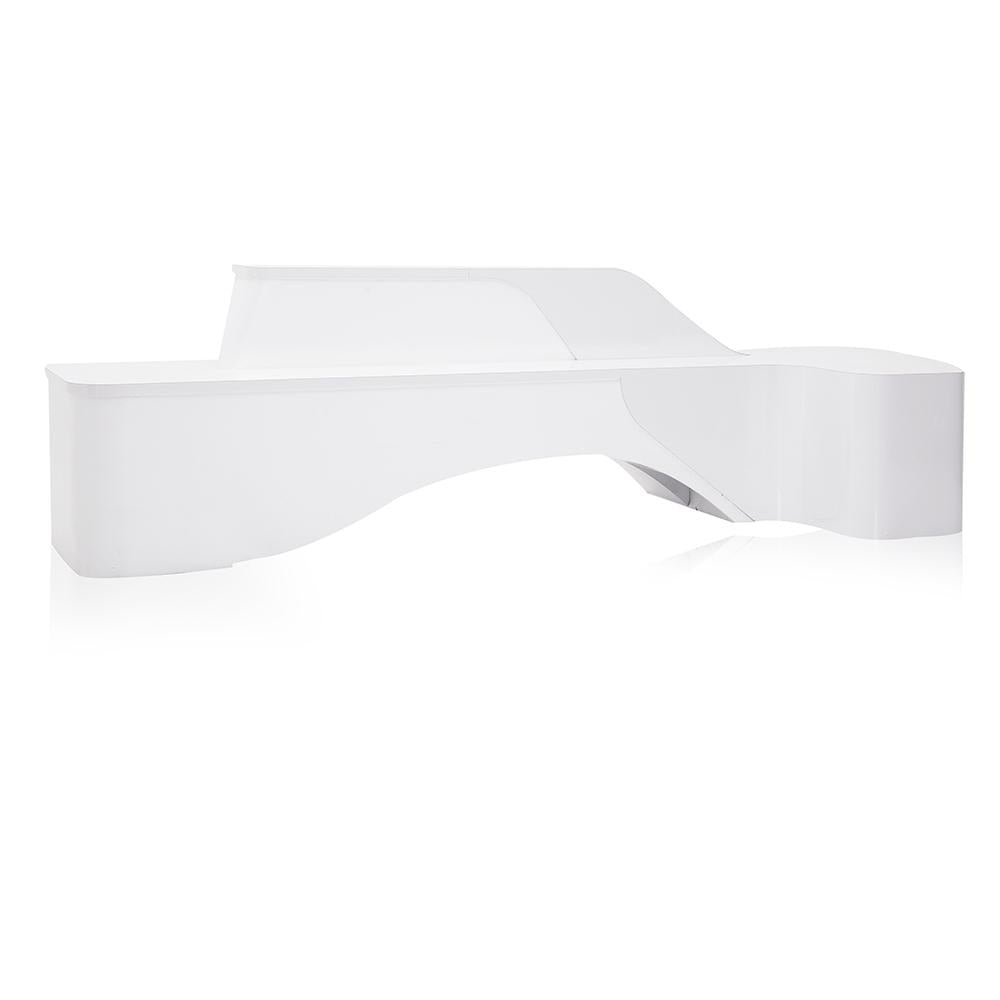 White Huge Modern Receptionist Desk