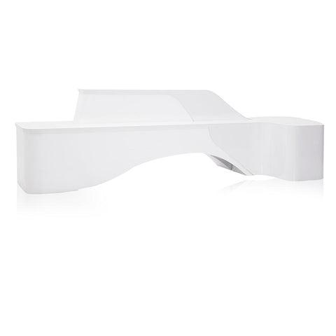 White Huge Modern Receptionist Desk