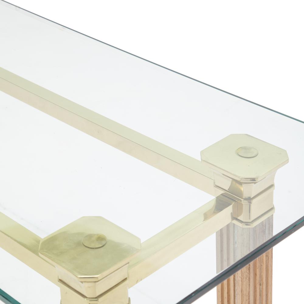 Gold & Glass Column Console