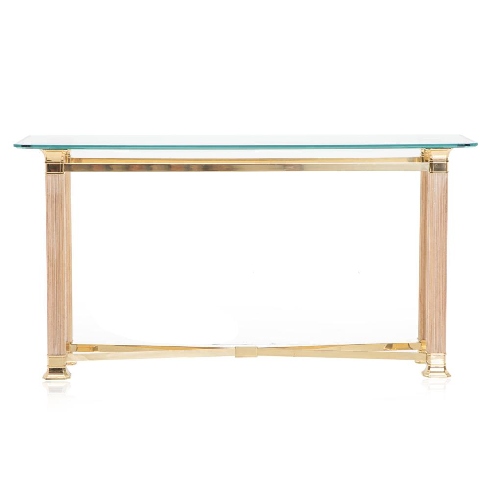 Gold & Glass Column Console