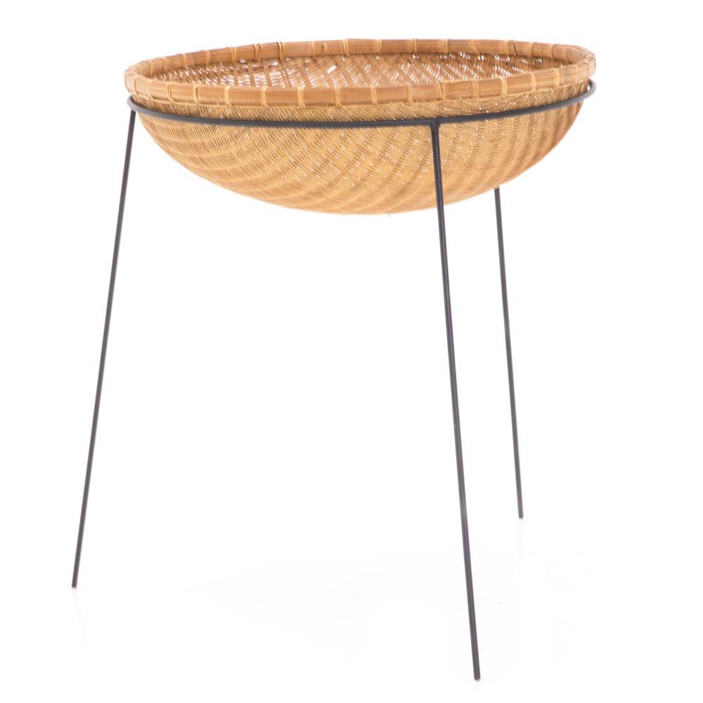 Woven Basket on Tripod Stand