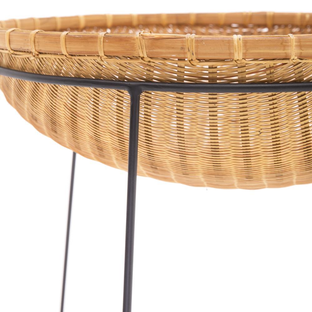 Woven Basket on Tripod Stand