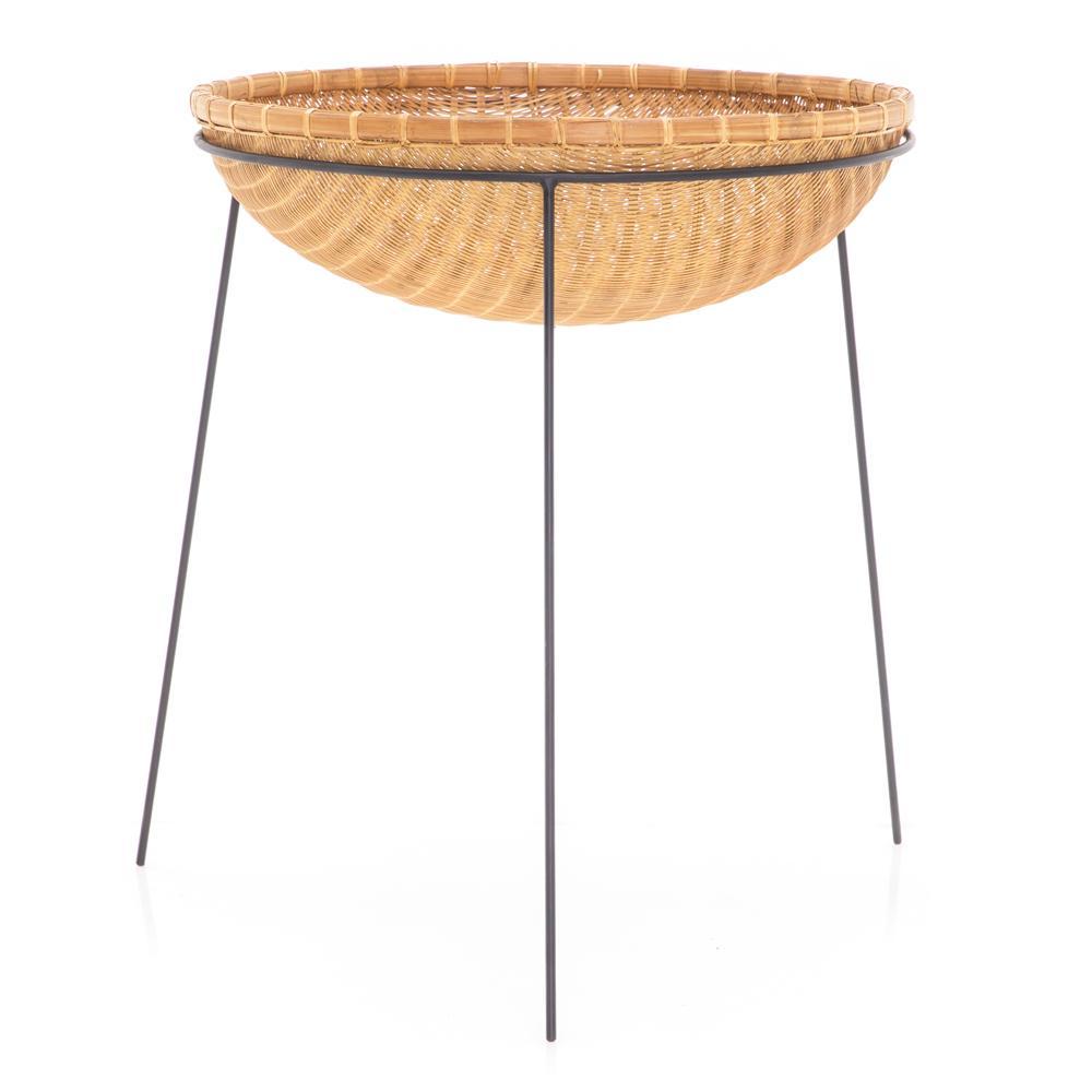 Woven Basket on Tripod Stand