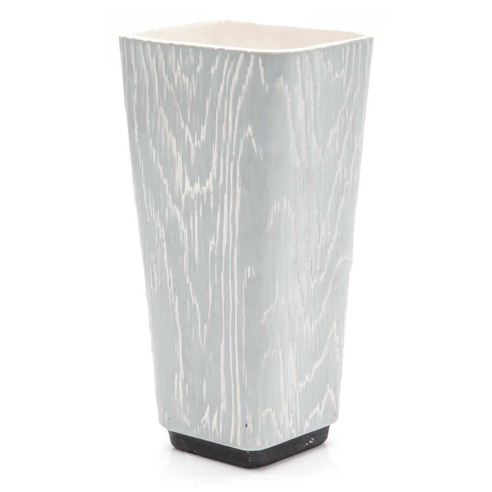 Blue Woodgrain Shawnee Tapered Vase