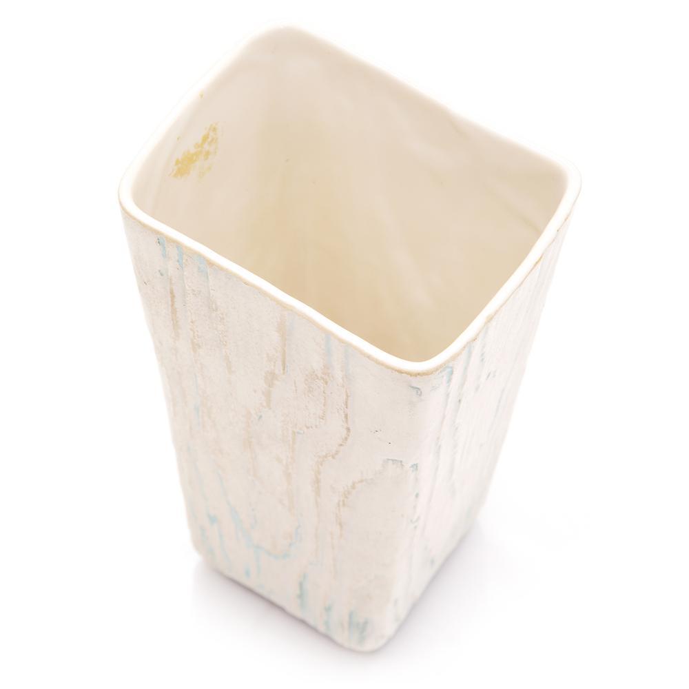 Off-White Woodgrain Shawnee Tapered Vase