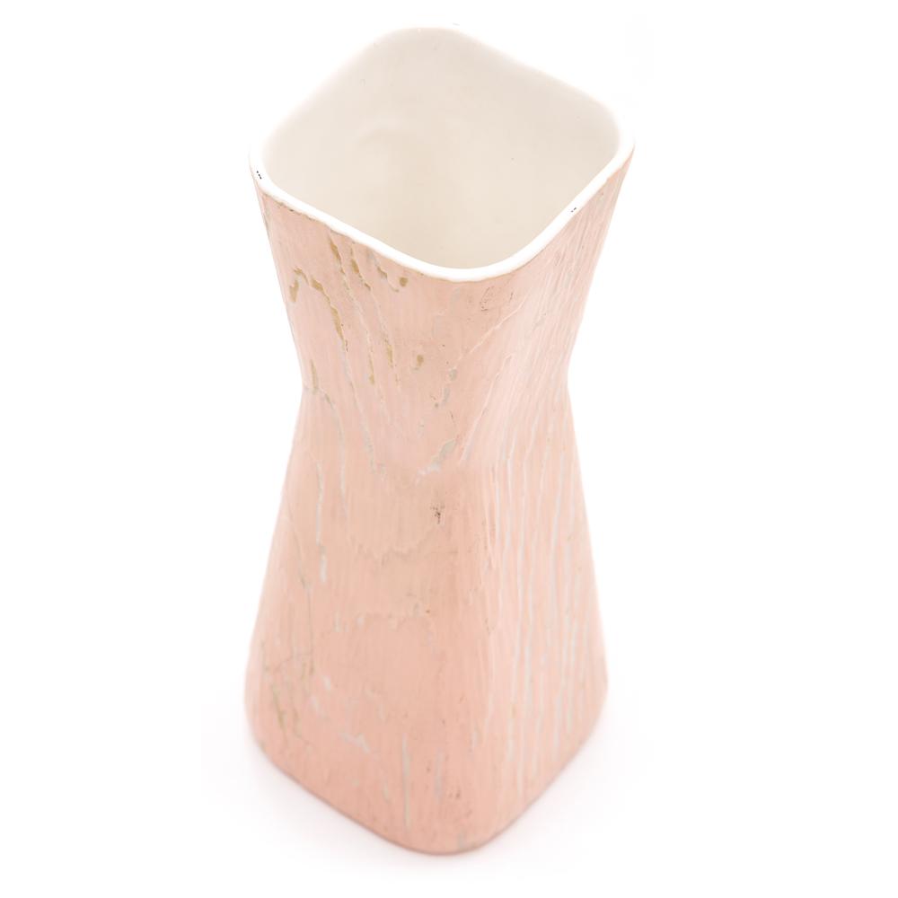 Pink Woodgrain Shawnee Hourglass Vase