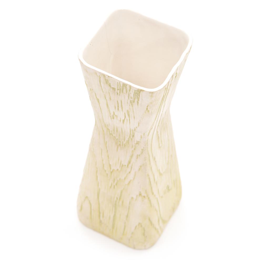 Green Woodgrain Shawnee Hourglass Vase
