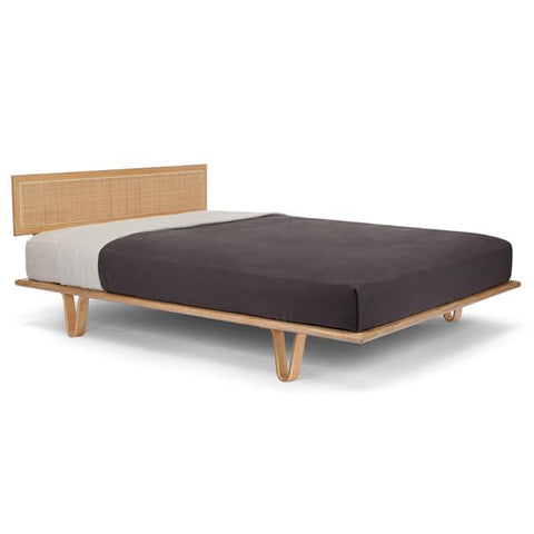 Wood & Cane Headboard Natural Light Bentwood Queen Bed Frame