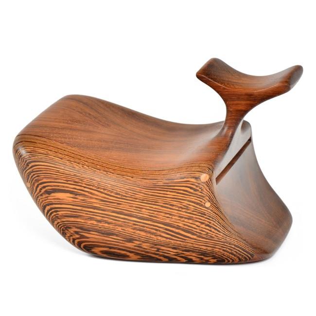 Brown Wooden Whale Box