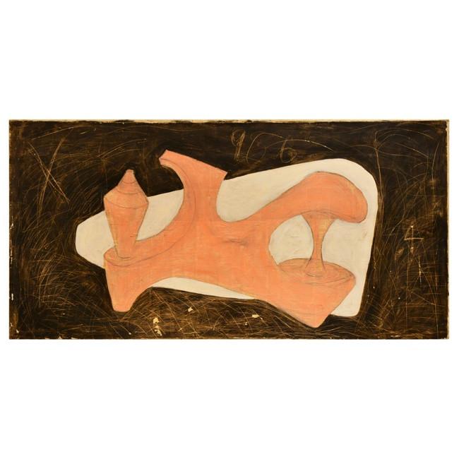 Huge Abstract Black with Pink Novak Painting