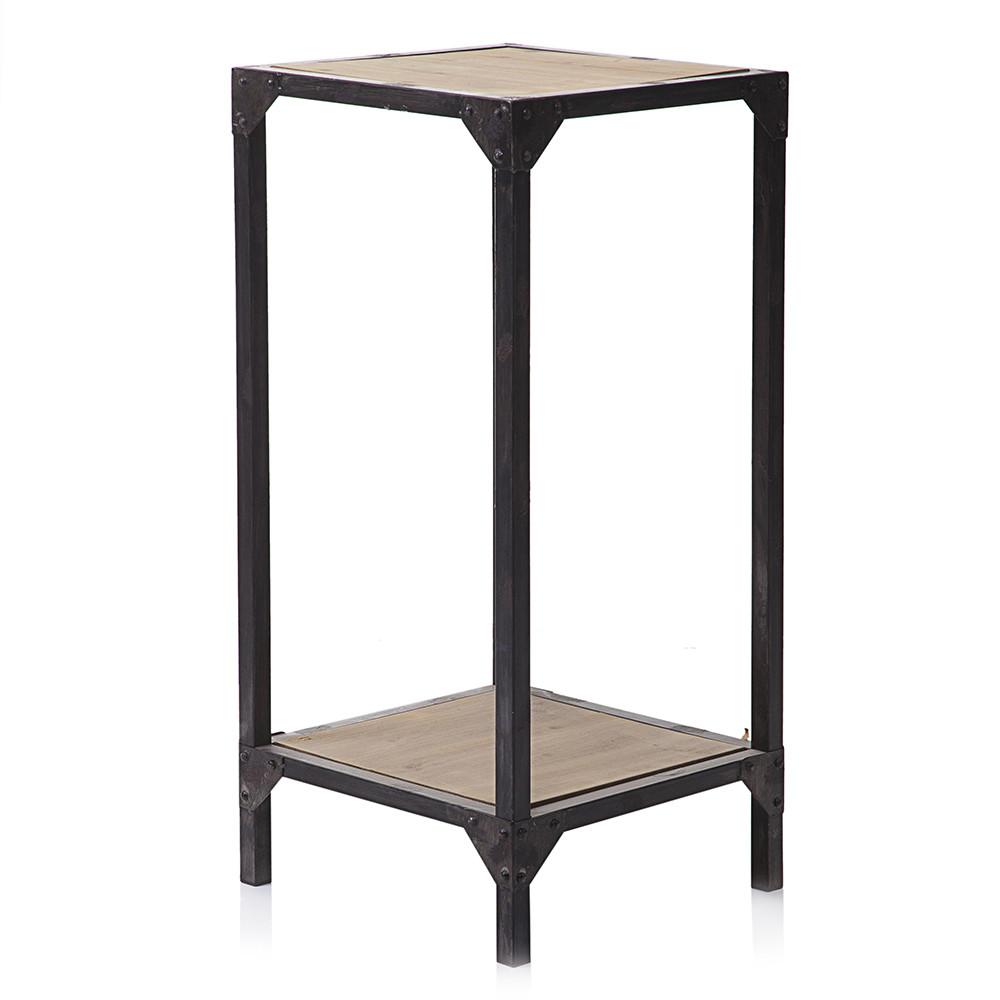 Black Metal Industrial Side Table/Pedestal