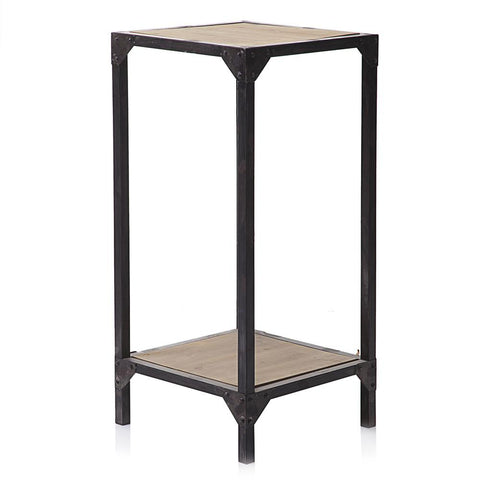 Black Metal Industrial Side Table/Pedestal