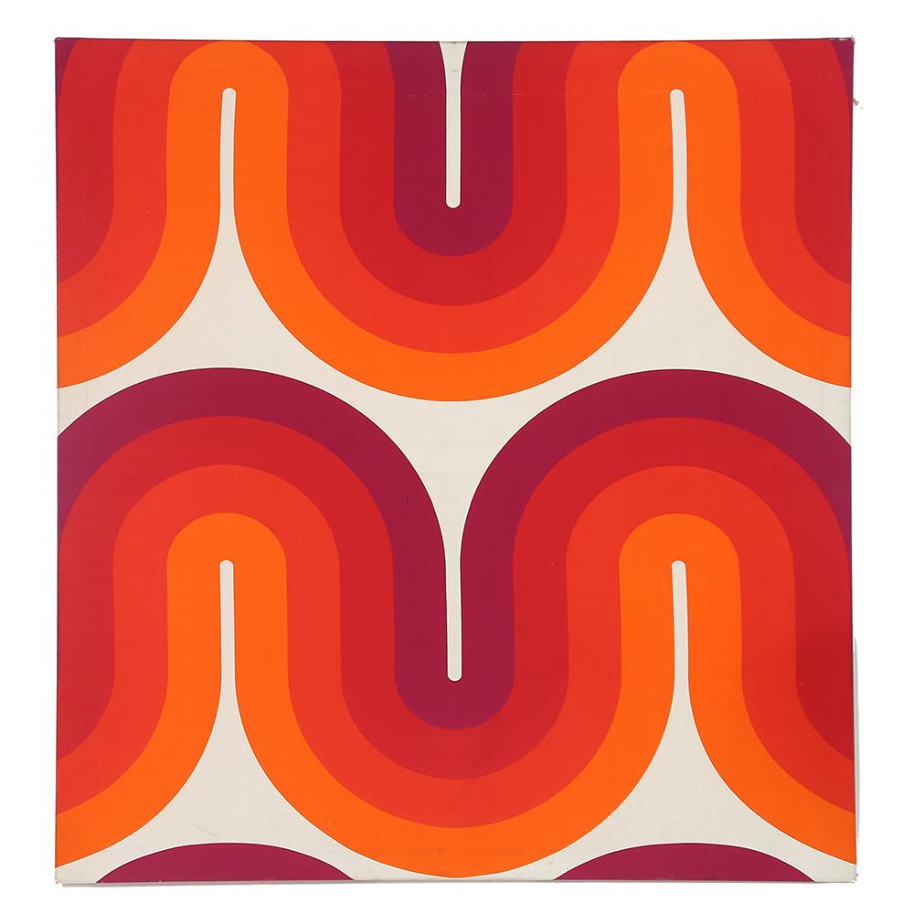 Red Orange Waves Fabric Wall Art